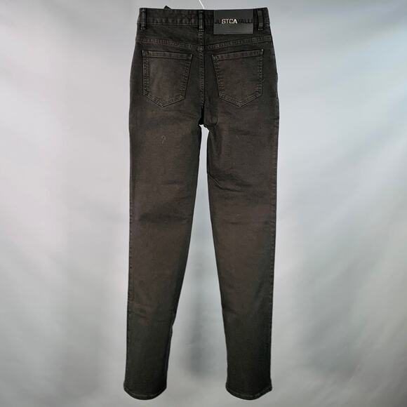 JUST CAVALLI Size 26 Black Silver Cotton Blend Denim Studded Button Fly Jeans - Picture 3 of 9